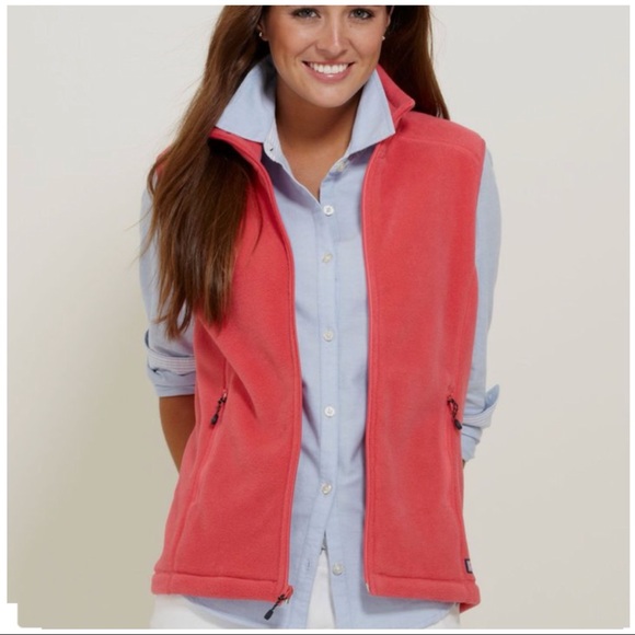 Vineyard Vines Jackets & Blazers - Vineyard Vines Westerly fleece vest NWOT szM Coral